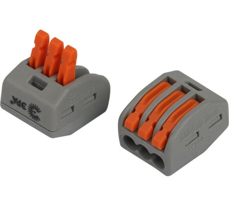 Клемма ЭРА NO-225346 универсальная 222413 с рычагами 3проводная 0.082.5/4 мм2 (упаковка 100 шт.) Б0067924