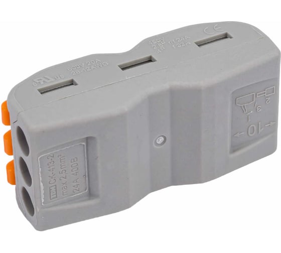 Соединительная проходная клемма TDM ELECTRIC СК-413-2 2,5мм2 3 шт/упаковка SQ0527-0052
