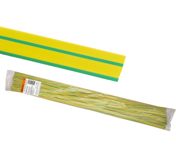 Термоусаживаемая трубка TDM ELECTRIC ТУТнг 20/10 желто-зеленая по 1м 50 м/упак SQ0518-0252 1