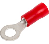 Кольцевой изолированный наконечник KLR ROV-401 с ПВХ манжетой 0.25...1.65мм2/М4/Красный/6500401