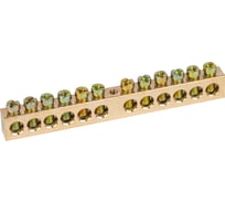 Шина ЭРА NO12232 PEN земляноль 8x12мм 12/1 латунная крепеж по центру (Упаковка 10 шт) Б0047247