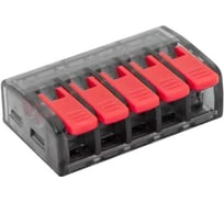 Строительно-монтажная клемма EKF PROxima СМК 221-615 с рычагом 5 отверстий 0.5-4.0(6) мм2 plc-smk-221-615