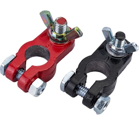 Клеммы General Technologies АКБ под болт с барашком 2 шт "+" "-" Тип EURO /свинец/ GT-M040015