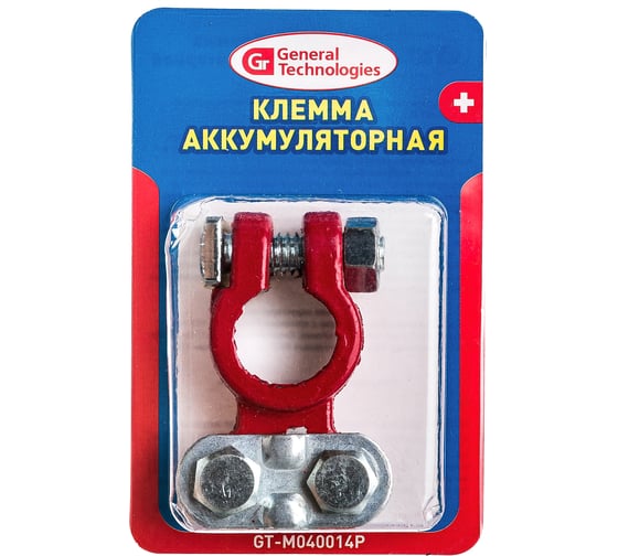 Клемма для АКБ General Technologies "+" Тип EURO под планку, свинец GT-M040014P