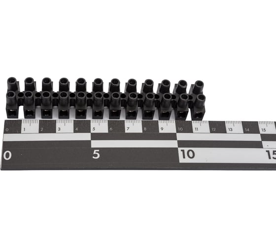 Клемник DKC Полипропилен черный, 12р, 85С, 450V, 32A, 6мм.кв 1шт 43312PL R
