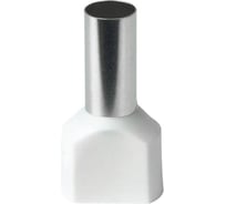 Наконечник HLT Ншви(2) штыревой втулочный изолированный двойной, 10-14 белый 100шт. (2уп./уп.) 084-04-67