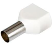 Наконечник HLT Ншви(2) штыревой втулочный изолированный двойной, 7510 белый 100шт. (30уп./уп.) 084-04-61