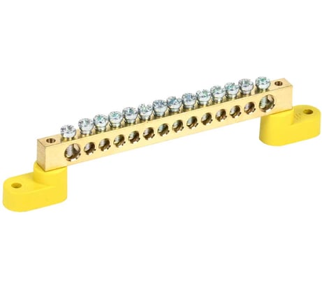 Шина IEK PE земля на двух угловых изоляторах ШНИ-8x12-14-У2-Ж YNN10-812-14C2-K05