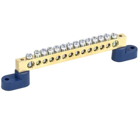 Шина IEK N ноль на двух угловых изоляторах ШНИ-8x12-14-У2-С YNN10-812-14C2-K07