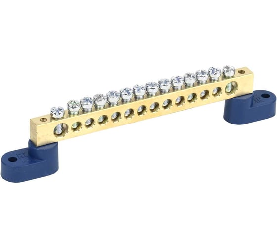 Шина IEK N ноль на двух угловых изоляторах ШНИ-8x12-14-У2-С YNN10-812-14C2-K07