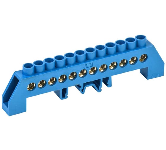 Шина IEK N ноль в комбинированном DIN-изоляторе Стойка ШНИ-8x12-12-КС-С YNN10-812-12DP-K07