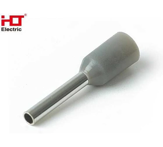 Наконечник-гильза HLT Е4018 4мм2 с изолированным фланцем серый 100шт. (10уп./уп.) 084-04-39