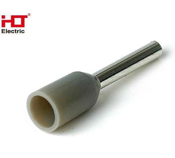 Наконечник-гильза HLT Е4018 4мм2 с изолированным фланцем серый 100шт. (10уп./уп.) 084-04-39