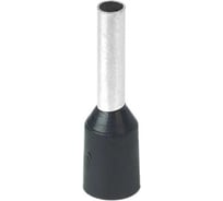 Наконечник-гильза HLT Е1518 1.5мм2 с изолированным фланцем чёрный 100шт. (25уп./уп.) 084-04-35