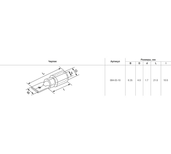 Разъем изолированный HLT Рпи-п 1.25-5-0.8 красный 100шт. (10уп./уп.) 084-03-10