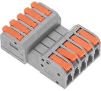 Клемма REXANT СМК 222-425R проходная, разъемная, 5 полюсов, серая, 0,2-2,5/4мм² блистер 3 шт/уп 07-5265-3