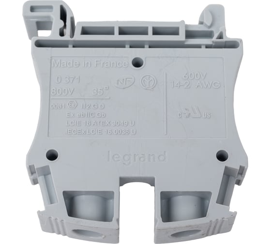 Винтовая клемма Legrand Viking 3, однополюсная, 1 вход/1 выход, шаг 15 мм, серый 037165 1