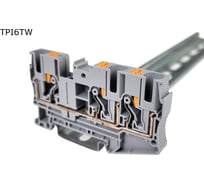 Клемма Провенто push-in проходная 3 контакта 6 мм2, серая TPI6TW