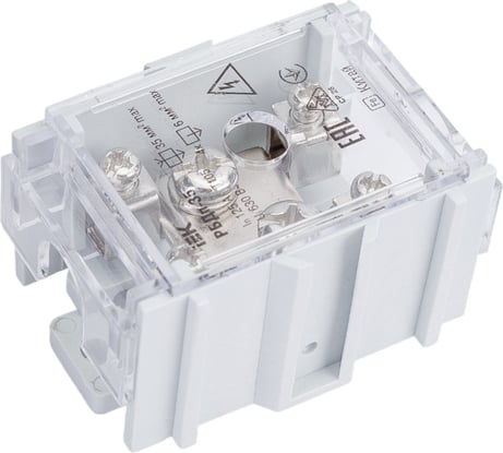 Распределительный проходной блок IEK РБДп-35 125 50А на DIN-рейку 1х35-4х6мм2 YRB30-1-125