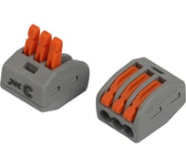 Клемма ЭРА NO-225-383 универсальная 222-413 с рычагами 3 проводная 0.08-2.5/4 мм2 (упаковка 20 шт.) Б0067934