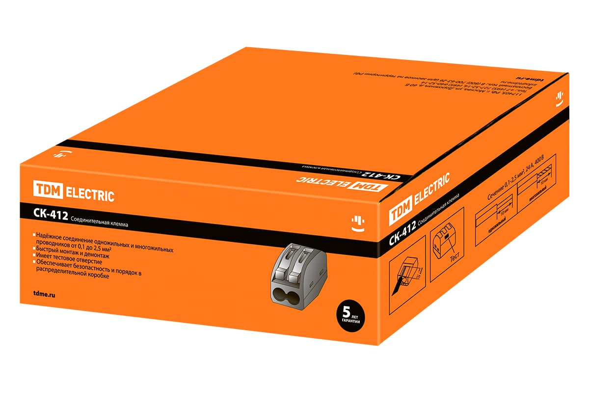 Соединительная клемма TDM СК-412 2,5мм2 SQ0527-0001 - выгодная цена,  отзывы, характеристики, фото - купить в Москве и РФ