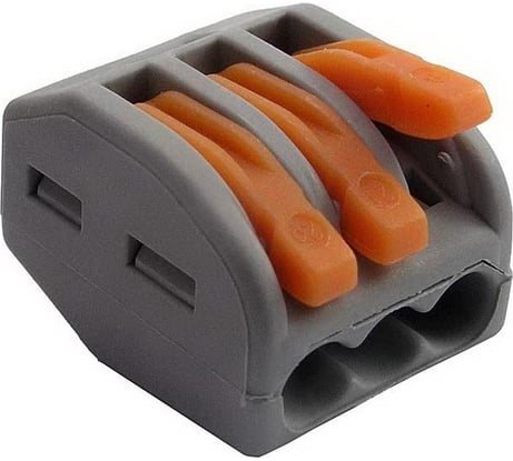 Клеммник Ruichi зажимная соединительная 3-контактная 222-413, 24 А, 250 В, PA66, упаковка 5 шт. 115411