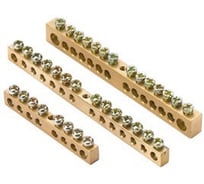 Шина N нулевая КЗОЦМ 6х9мм 24/1 (24 группы/крепеж по центру) 10 шт ШН-69-24-1