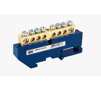 Шина N нулевая КЗОЦМ 6х9мм 8/1 (8групп/крепеж по центру) синий DIN изолятор 20 шт ШНИ(DIN)-69-8-1(с)