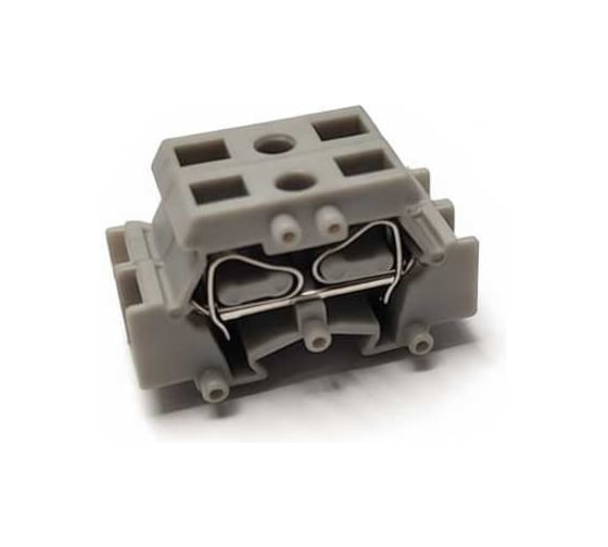 Мини клемма UPUN UJ2-2.5, 2 точки подключения в клемме, боковой подвод кабеля, тип фиксации провода: пружинный, номинальное сечение: 2,5 мм кв., 24A, 500V, цвет: серый, 170 шт. erp859435 1