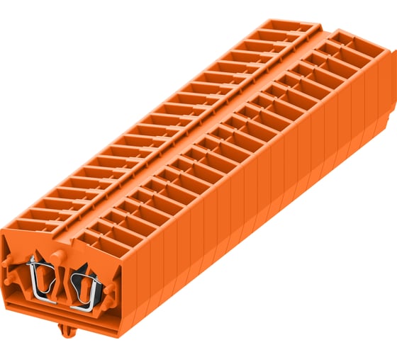 Клемма SUPU TB 1-1 боковое подключение, с защелкивающимися ножками, сечение 2,5 мм. кв., оранжевая, 100 шт 254312 1