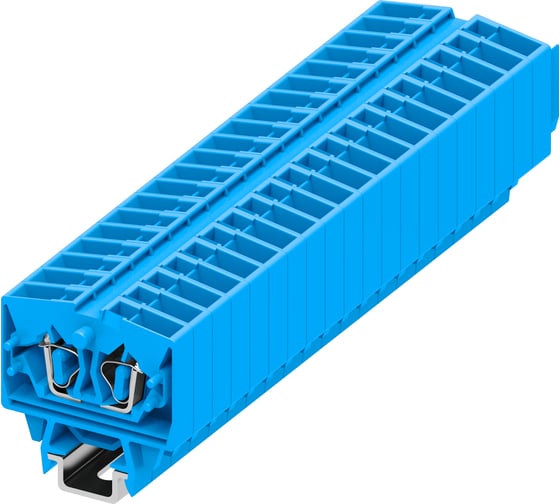 Клемма SUPU TB 1-1 на DIN-15, фронтальное подключение, сечение 2,5 мм. кв., синий, 100 шт 254364 1