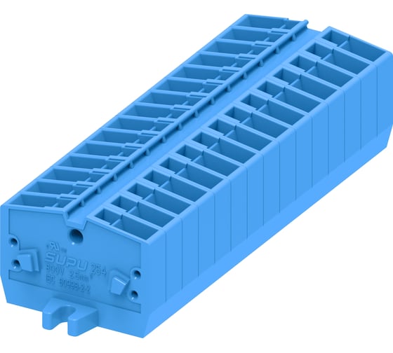 Клемма SUPU TB 1-1 боковое подключение, с крепежными фланцами, сечение 2,5 мм. кв., синяя, 100 шт 254304 1