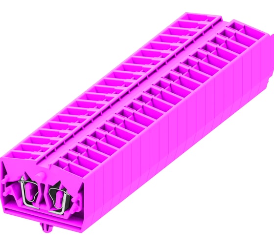 Клемма SUPU TB 1-1 боковое подключение, с защелкивающимися ножками, сечение 2,5 мм. кв., розовый, 100 шт 254319 1