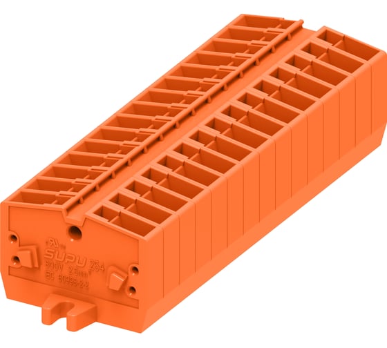 Клемма SUPU TB 1-1 боковое подключение, с крепежными фланцами, сечение 2,5 мм. кв., оранжевая, 100 шт 254302 1