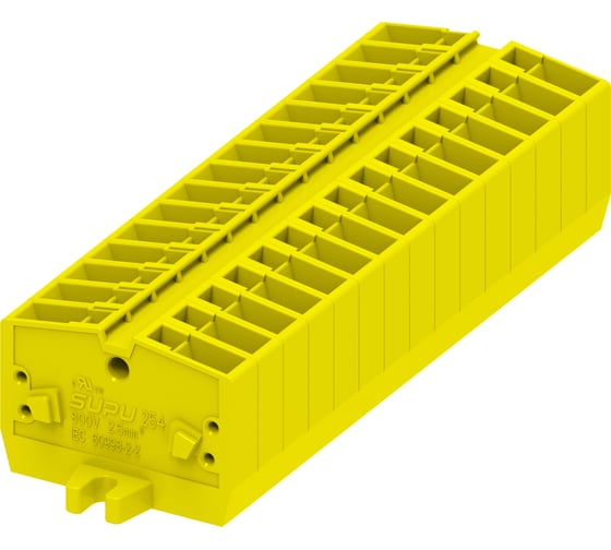 Клемма SUPU TB 1-1 боковое подключение, с крепежными фланцами, сечение 2,5 мм. кв., желтый, 100 шт 254305 1