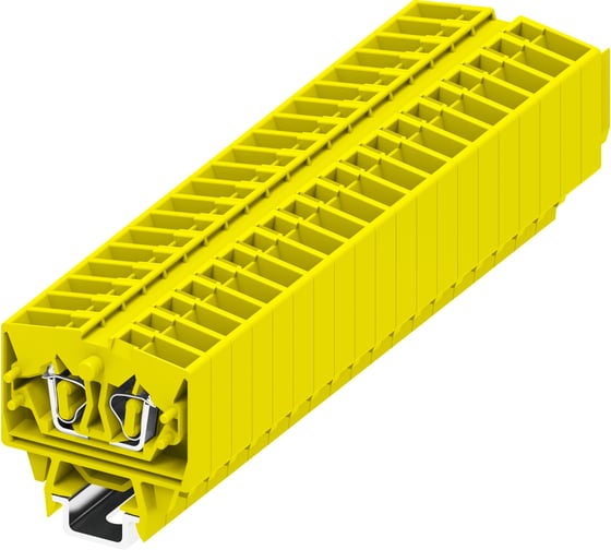 Клемма SUPU TB 1-1 на DIN-15, фронтальное подключение, сечение 2,5 мм. кв., желтый, 100 шт 254365 1