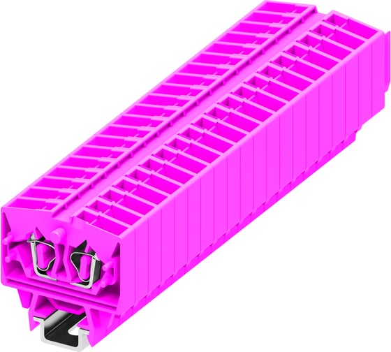 Клемма SUPU TB 1-1 на DIN-15, фронтальное подключение, сечение 2,5 мм. кв., розовый, 100 шт 254369 1