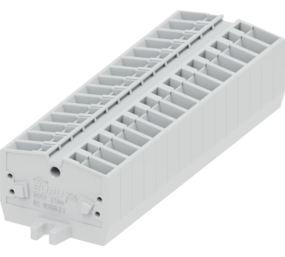 Клемма SUPU TB 1-1 боковое подключение, с крепежными фланцами, сечение 2,5 мм. кв., светло-серая, 100 шт 254303 1