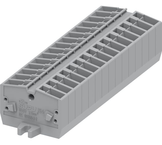 Клемма SUPU TB 1-1 боковое подключение, с крепежными фланцами, сечение 2,5 мм. кв., серая, 100 шт 254301 1