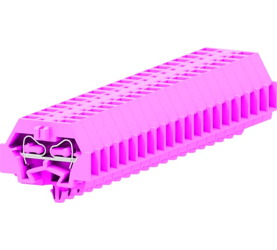 Клемма SUPU TB 1-1 с боковым подключением, с защелкивающимися ножками, сечение 1,5 мм. кв., розовая, 100 шт 240319 1