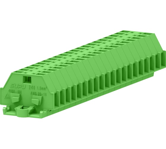 Клемма SUPU TB 1-1 с боковым подключением, с крепежными фланцами, сечение 1,5 мм. кв., зеленая, 100 шт 240306 1