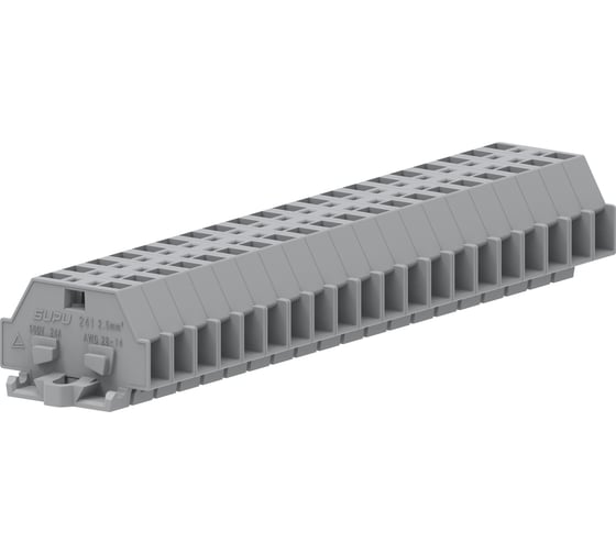 Клемма SUPU TB 1-1 с боковым подключением, с крепежными фланцами, серая, 100 шт 241301 1