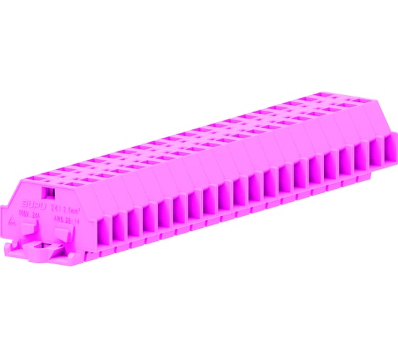 Клемма SUPU TB 1-1 с боковым подключением, с крепежными фланцами, розовая, 100 шт 241309 1