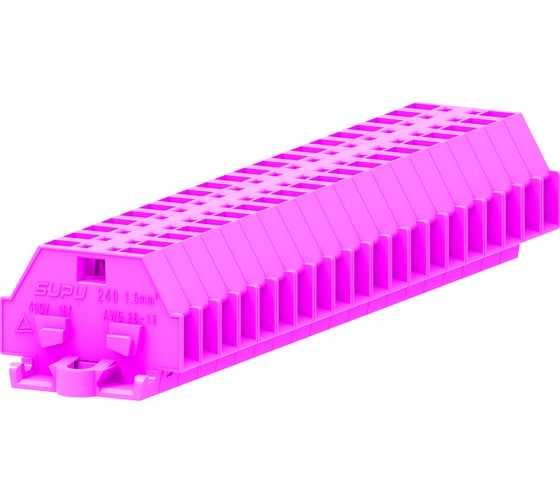 Клемма SUPU TB 1-1 с боковым подключением, с крепежными фланцами, сечение 1,5 мм. кв., розовая, 100 шт 240309 1