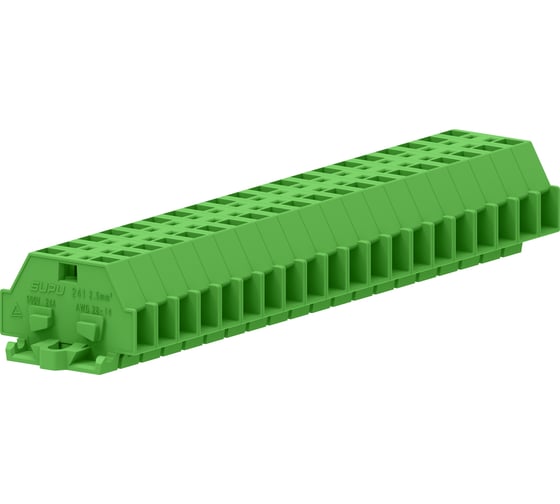 Клемма SUPU TB 1-1 с боковым подключением, с крепежными фланцами, зеленая, 100 шт 241306 1