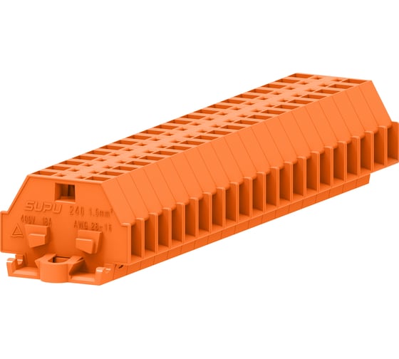 Клемма SUPU TB 1-1 с боковым подключением, с крепежными фланцами, сечение 1,5 мм. кв., оранжевая, 100 шт 240302 1