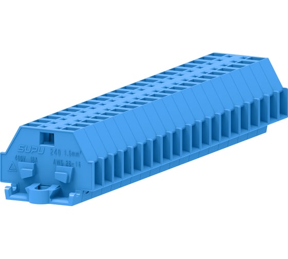 Клемма SUPU TB 1-1 с боковым подключением, с крепежными фланцами, сечение 1,5 мм. кв., синяя, 100 шт 240304 1