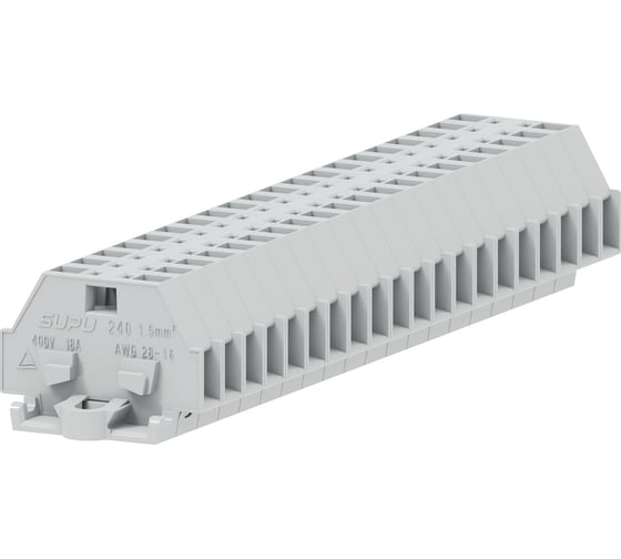 Клемма SUPU TB 1-1 с боковым подключением, с крепежными фланцами, сечение 1,5 мм. кв., светло-серая, 100 шт 240303 1