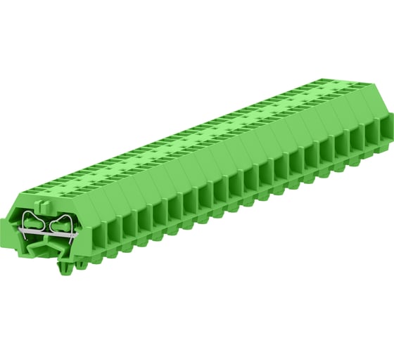 Клемма SUPU TB 2-2 с боковым подключением, с защелкивающимися ножками, сечение 1,5 мм. кв., зеленая, 100 шт 240346 1
