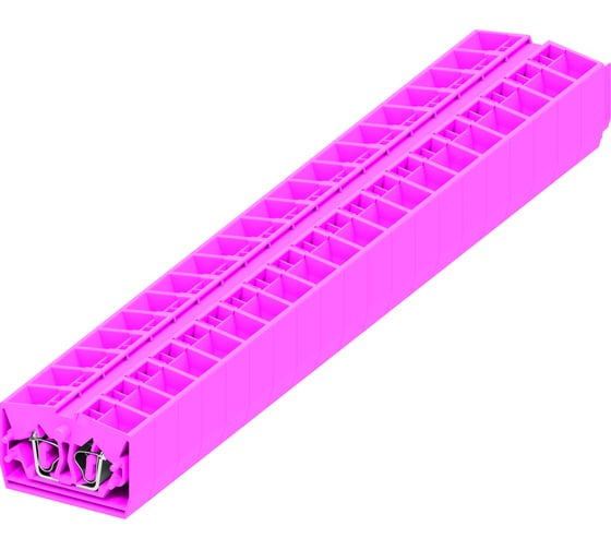 Клемма SUPU TB 2-2 промежуточное фронтальное подключение, сечение 2,5 мм. кв., розовый, 100 шт 254359 1